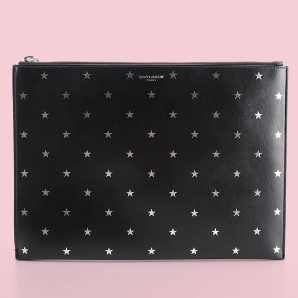 Saint Laurent Leather Medium Zip Pouch - Picture 1 of 11